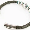 Pulsera Chico En Cuero Trenzado Y Acero Inoxidable