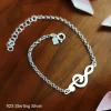 New Pulsera Clave De Sol De Plata De Ley
