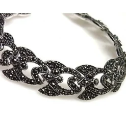 Outlet Pulsera Clásica De Plata De Ley Envejecida Con Marquesitas