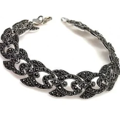 Outlet Pulsera Clásica De Plata De Ley Envejecida Con Marquesitas