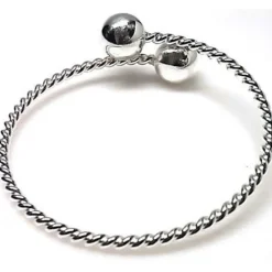 Pulsera Con Bolas De Plata De Ley Y Cuerpo Reliado