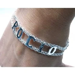 Clearance Pulsera Con Cualquier Nombre O Palabra De Plata De Ley