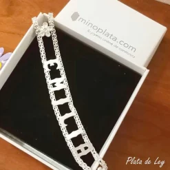Clearance Pulsera Con Cualquier Nombre O Palabra De Plata De Ley