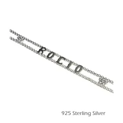 Clearance Pulsera Con Cualquier Nombre O Palabra De Plata De Ley