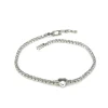 Pulsera Corazón De Plata Rodiada Con Circonitas