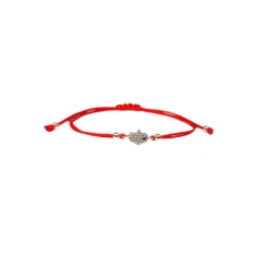 Outlet Creatulote Pulsera cordón color rojo regulable con mano de fatima con strass