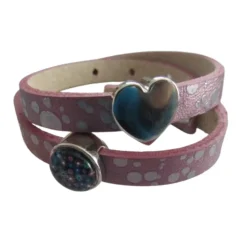 Pulsera cuero italiano con cuentas