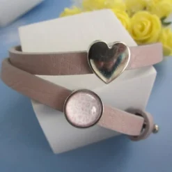 Pulsera cuero italiano con cuentas