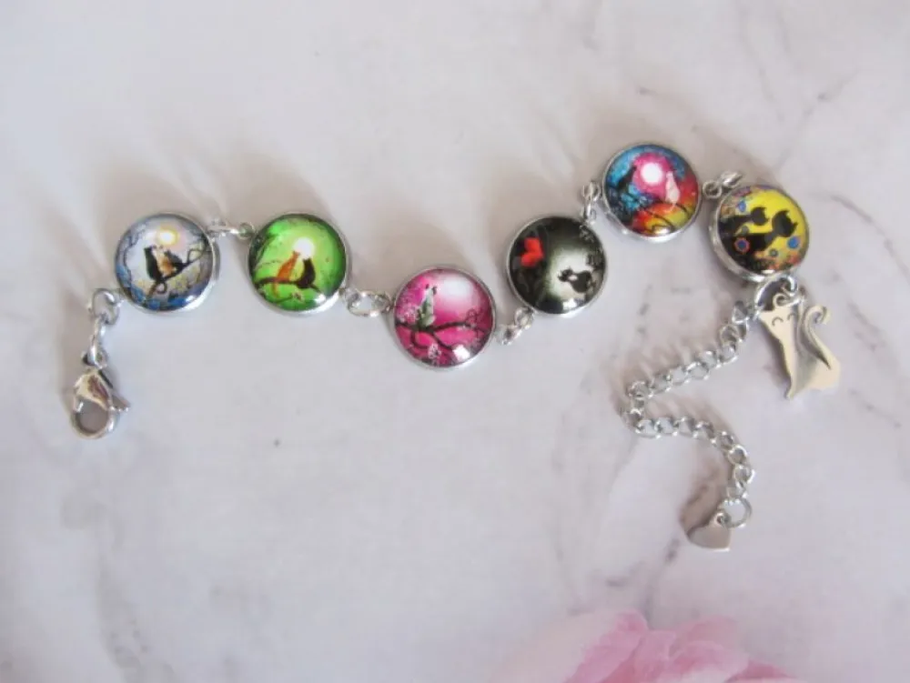 Clearance Che Carino Art Pulsera de acero inoxidable ''Gatos''