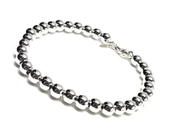 Clearance Pulsera De Bolas De Plata De Ley En 6 Mm.