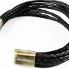 Pulsera De Chico Acero Y Piel Negra