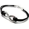 Online Pulsera De Cuero Con Símbolo Infinito De Plata De Ley