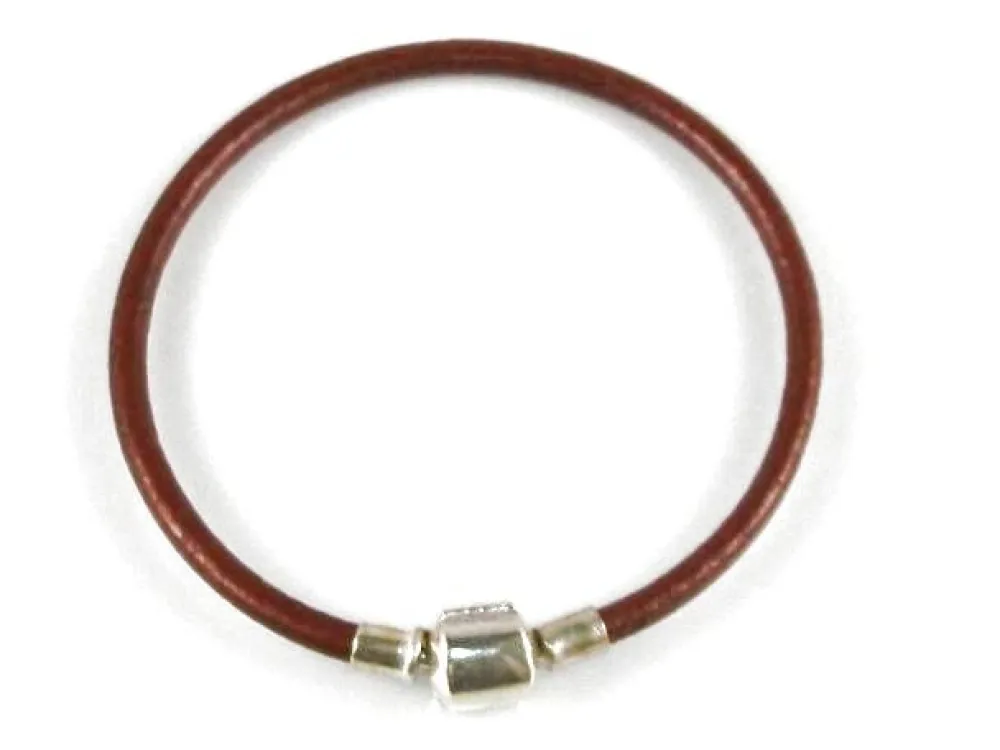 Online Pulsera De Cuero Rojo 3 Mm. De Plata De Ley