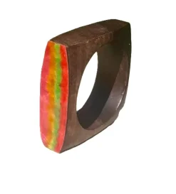 Pulsera de madera con esmalte al fuego