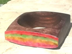 Pulsera de madera con esmalte al fuego