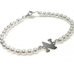 Discount Pulsera De Perlas Con Inicial De Plata