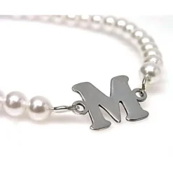 Discount Pulsera De Perlas Con Inicial De Plata