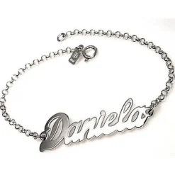 Pulsera De Plata Con Nombre