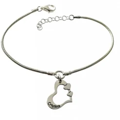 Pulsera De Plata Corazón Personalizado Con Cualquier Nombre