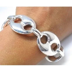 Online Pulsera De Plata De Ley Con Eslabón Calabrote Grande
