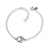 Discount Pulsera De Plata De Ley Huella De Animal Calada