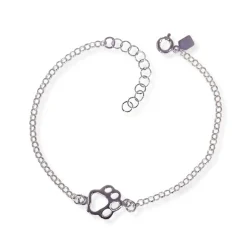 Discount Pulsera De Plata De Ley Huella De Animal Calada