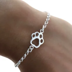 Discount Pulsera De Plata De Ley Huella De Animal Calada