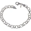 Pulsera De Plata De Ley Rolo 4 Para Colgantes Charms