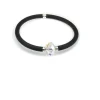 New Pulsera Elástica De Caucho Negro Y Detalle De Cristal Swarovski
