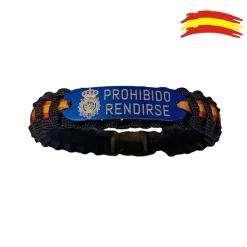 Sale PCMaes Pulsera España. Escudo del Cuerpo Nacional de Policía -Prohibido Rendirse