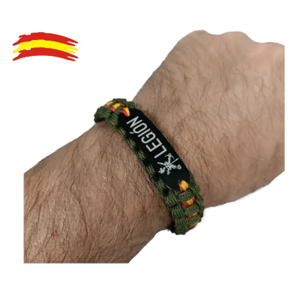 Pulsera España paracord escudo Legión Verde oliva