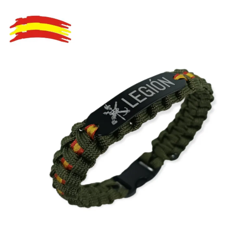 Pulsera España paracord escudo Legión Verde oliva
