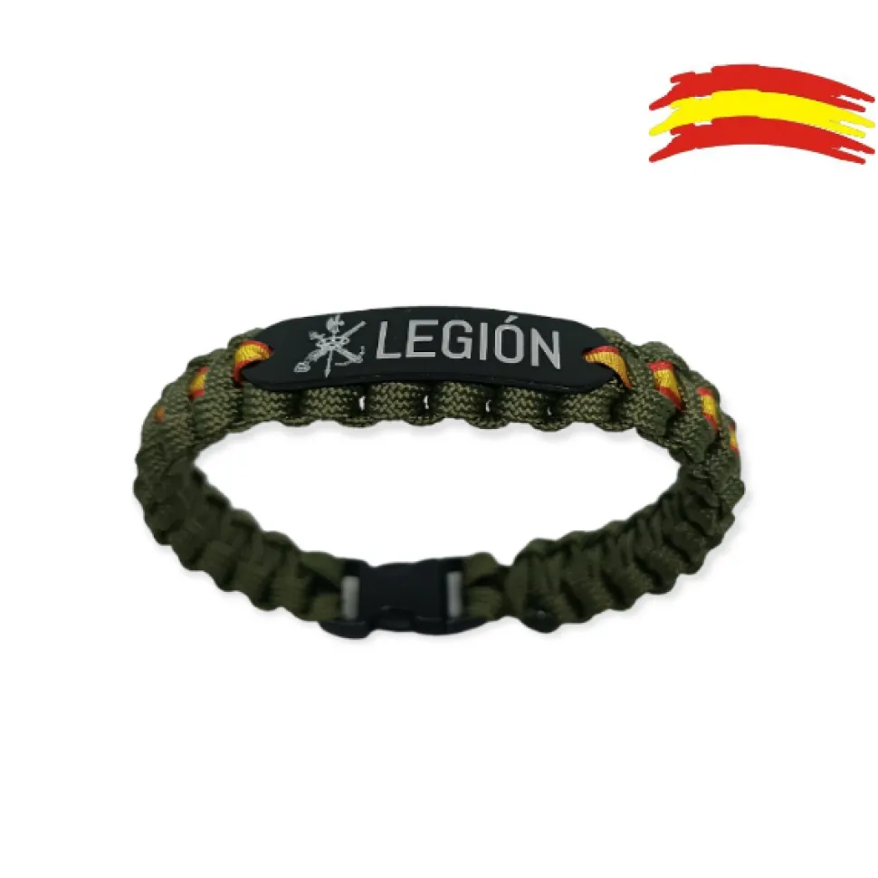 Pulsera España paracord escudo Legión Verde oliva