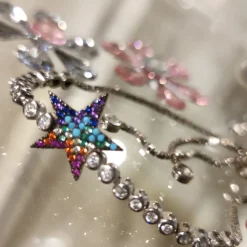 Pulsera Estrella De Plata Rodiada Con Circonitas