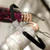 Discount Pulsera Hilo Trenzado Negro Y Niño De Plata Con Circonitas