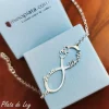 Pulsera Infinito Con Nombres Y Corazones De Plata De Ley