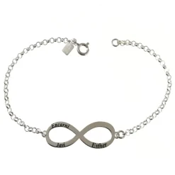 Sale Pulsera Infinito Personalizada Hasta 4 Nombres De Plata De Ley
