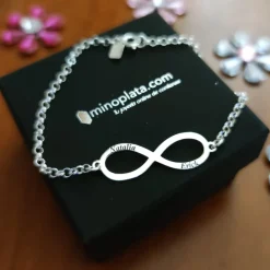 Sale Pulsera Infinito Personalizada Hasta 4 Nombres De Plata De Ley