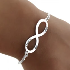 Sale Pulsera Infinito Personalizada Hasta 4 Nombres De Plata De Ley
