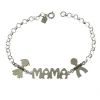 Pulsera Mamá De Plata Personalizada Con Niños Y Nombres