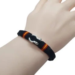 New PCMaes Pulsera náutica biothane grillete para hombre negra