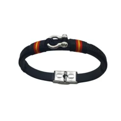 New PCMaes Pulsera náutica biothane grillete para hombre negra
