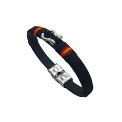 New PCMaes Pulsera náutica biothane grillete para hombre negra