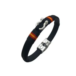 New PCMaes Pulsera náutica biothane grillete para hombre negra