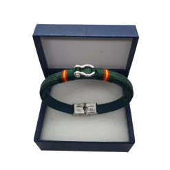 Pulsera náutica biothane grillete para hombre verde