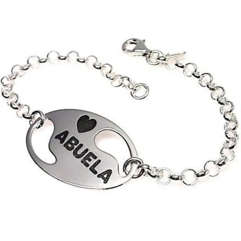 Pulsera Para Abuela En Plata De Ley