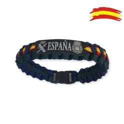 Pulsera Paracord, 2 escudos G. Civil y CNP España