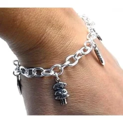 Pulsera Para Maestra De Plata Con Colgantes