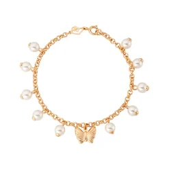 Pulsera Perlas y Mariposa