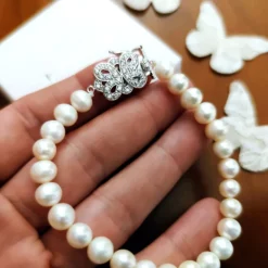 Pulsera Plata Perla Cultivada Y Circonitas